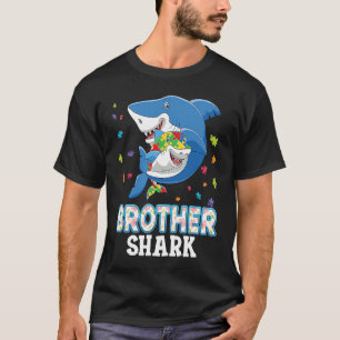 Brother Shark Autism Awareness Rainbow Puzzle Matc T-Shirt