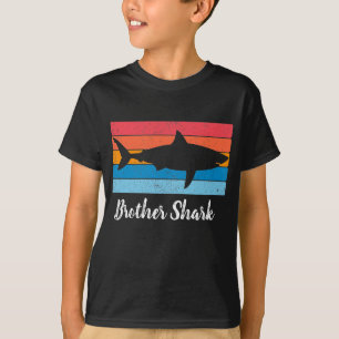 Brother Shark Simple Shark Cutout Vintage Retro T-Shirt