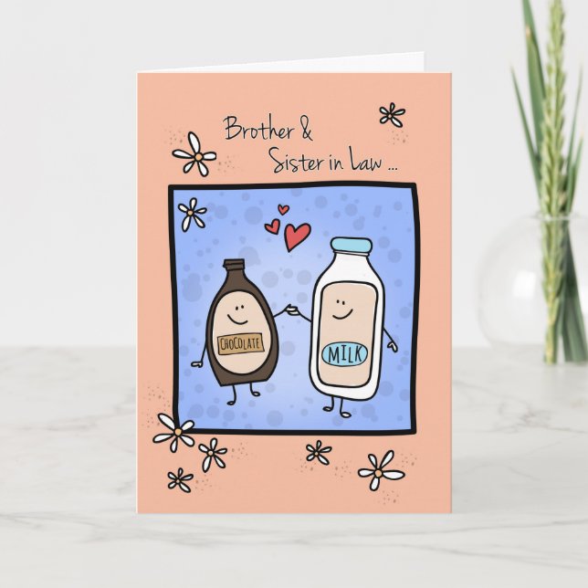 Brother & Sister in Law Anniversary Chocolate Milk Card (Front)