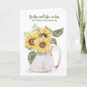 Brother Sister in Law Anniversary Sunflowers Card