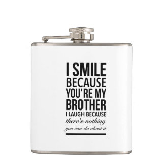 Brother smile funny gifts for brothers big bro hip flask