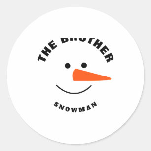 Brother Snowman Face Squad Matching Family Costume Classic Round Sticker