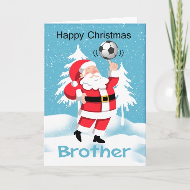 Brother Soccer / Football Christmas Greeting Card (Front)