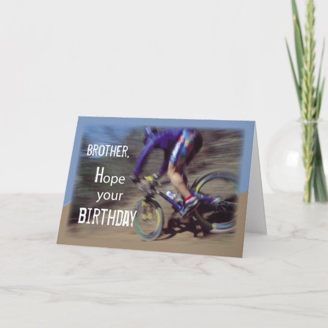 Brother Sports Mountain Bike Birthday Card (Front)