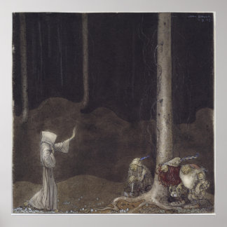 Brother St. Martin and the Three Trolls John Bauer Poster