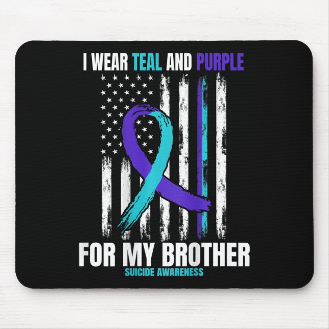 Brother Suicide Awareness Prevention American Flag Mouse Pad (Front)