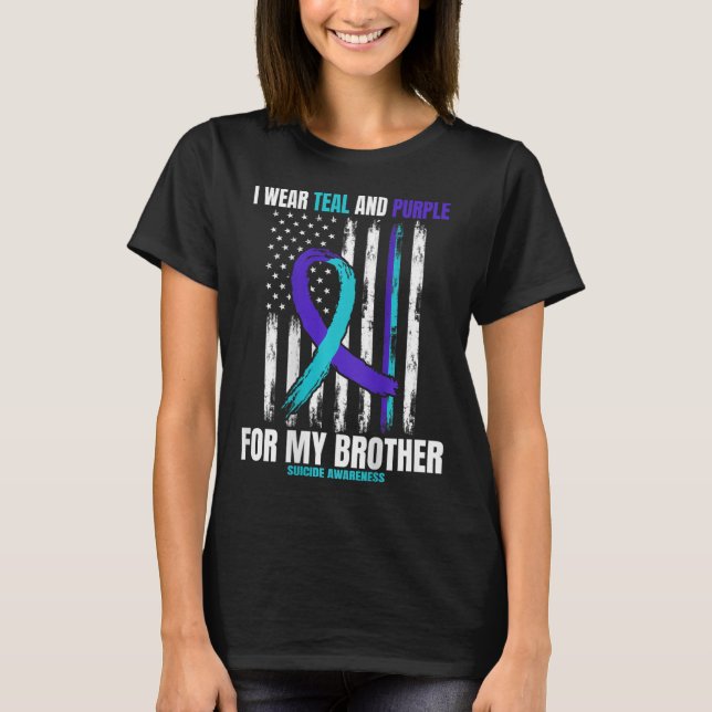 Brother Suicide Awareness Prevention American Flag T-Shirt (Front)