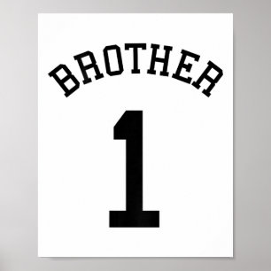 Brother Team Shirt No. 1 Soccer Handll Sketll Cric Poster