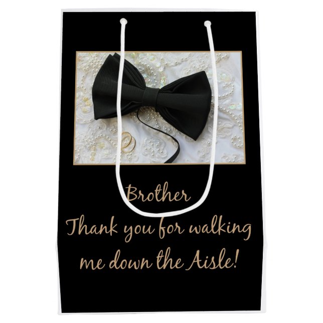 Brother Thanks for Walking me down Aisle Medium Gift Bag (Back)