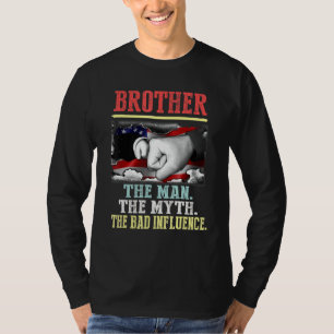 Brother The Man Myth Bad Influence Vintage America T-Shirt