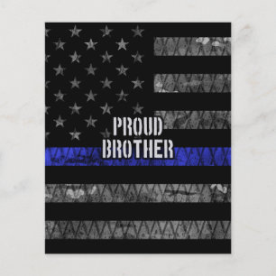 Brother Thin Blue Line Distressed Flag Flyer