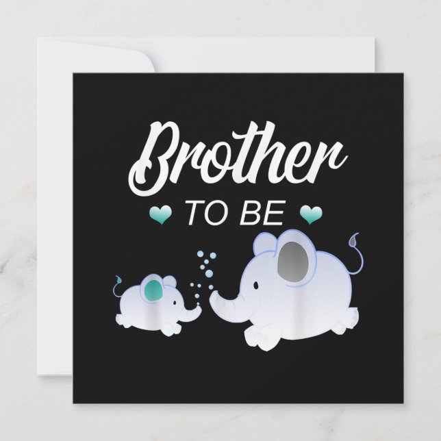Brother To Be Elephant Baby Shower Gift For Boy Holiday Card (Front)