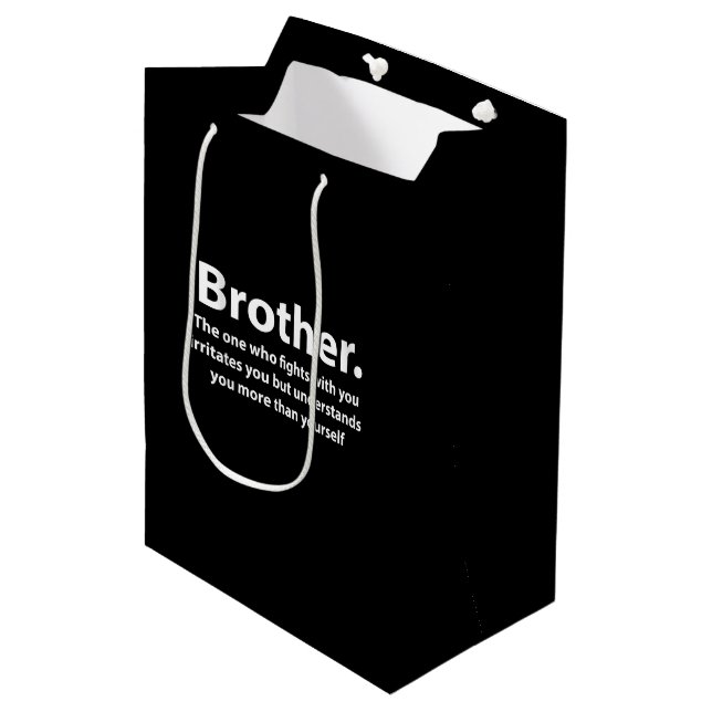 Brother Typography Brother Medium Gift Bag (Front Angled)