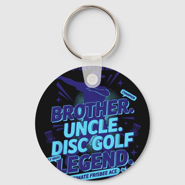Brother Uncle Disc Golf Legend Ultimate Frisbee Ac Key Ring (Front)