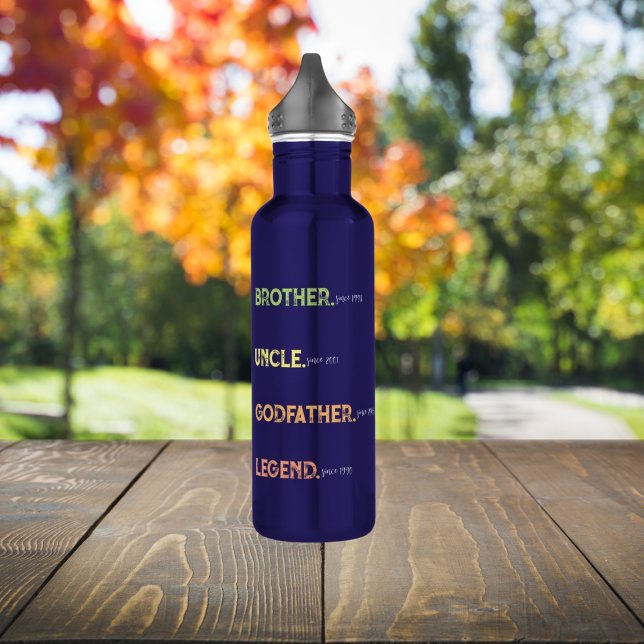 Brother Uncle Godfather Legend Since Year 710 Ml Water Bottle (Creator Uploaded)