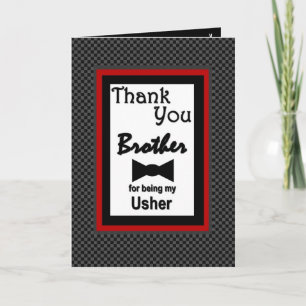 Brother USHER Wedding Thank You with Bow Tie Card