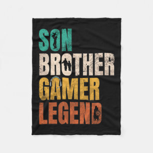 Brother Video Gamer Legend Matching Family Sibling Fleece Blanket