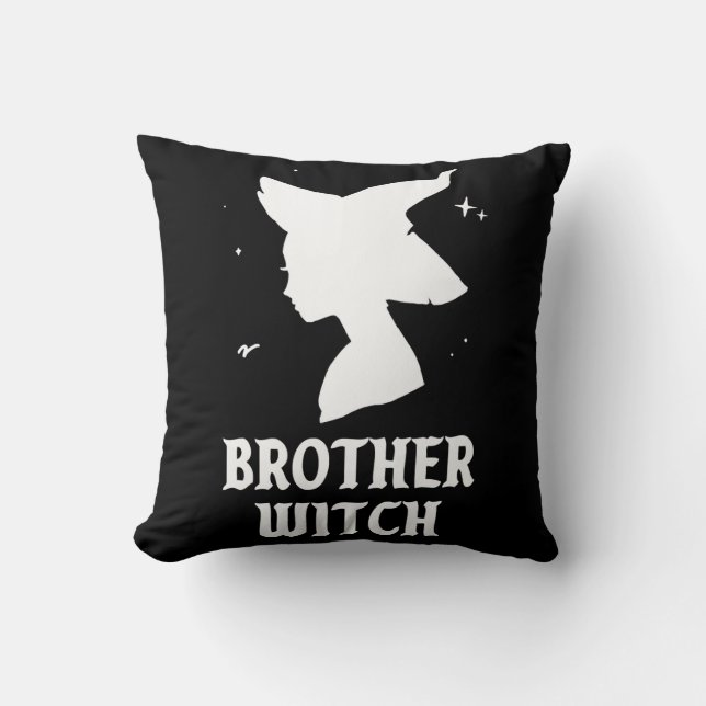 Brother Witch Funny Spooky Matching Halloween Cushion (Front)