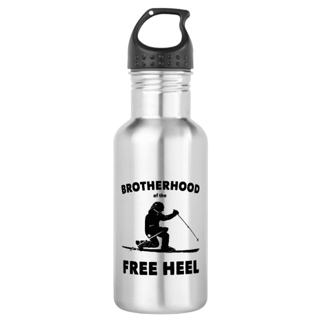 Brotherhood Of The Free Heel Telemark Skiing 532 Ml Water Bottle (Front)