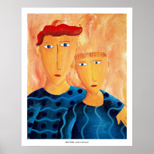 Brothers Contemporary Acrylic Painting Art Print