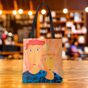 Brothers Contemporary Painting Art Tote Bag