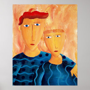 Brothers Contemporary Painting Fine Art Print