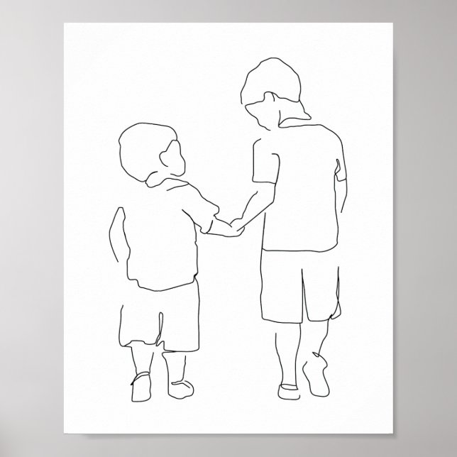 Brothers Gift, Brothers Print, Brothers Wall Art,  Poster (Front)
