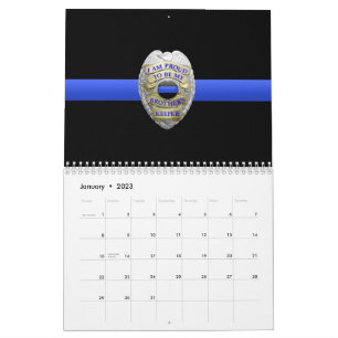 Brothers Keeper Badge Thin Blue Line Calendar