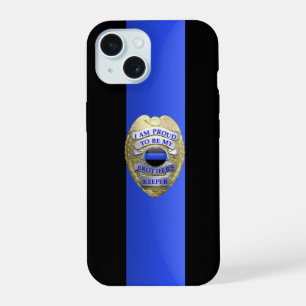 Brothers Keeper Police Badge - Thin Blue Line iPhone 15 Case