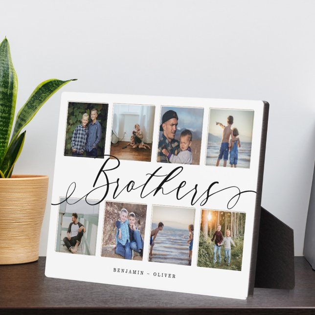 Brothers Script | Gift For Brothers Photo Collage Plaque (Creator Uploaded)