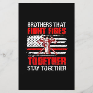 Brothers That Fight Fires Together Stay Together Stationery