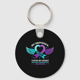Brothers Wings Cover Heart Suicide Prevention Key Ring