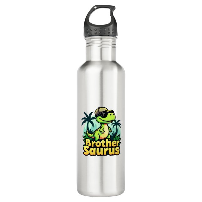 Brothersaurus – Fun Cartoon Dinosaur Brother v3 710 Ml Water Bottle (Front)