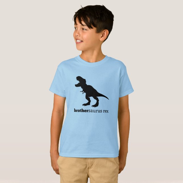brothersaurus rex dinosaur family tee shirt (Front Full)