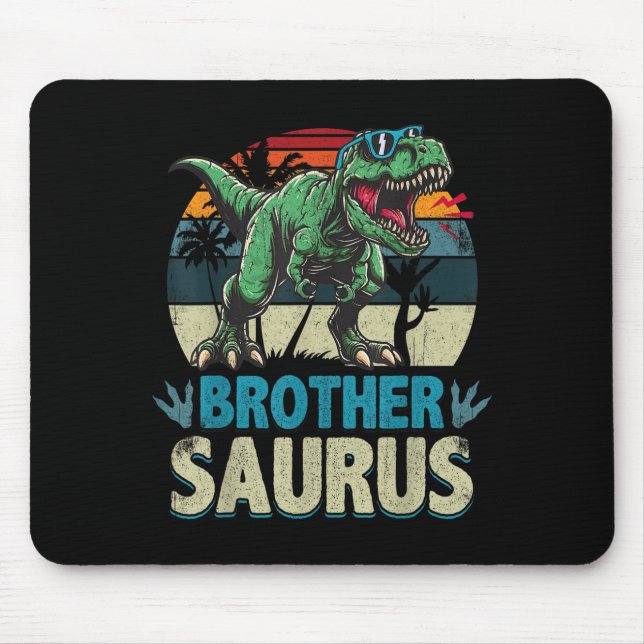 Brothersaurus T Rex Dinosaur Brother Saurus Family Mouse Pad (Front)