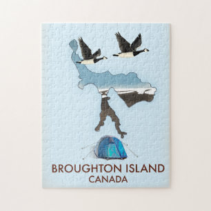 Broughton island Canada Travel map Jigsaw Puzzle