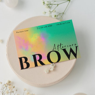 Brow After Care Instructions Abstract Watercolor Business Card