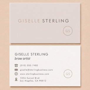 Brow Artist Blush Pink Minimalist Luxury  Business Card
