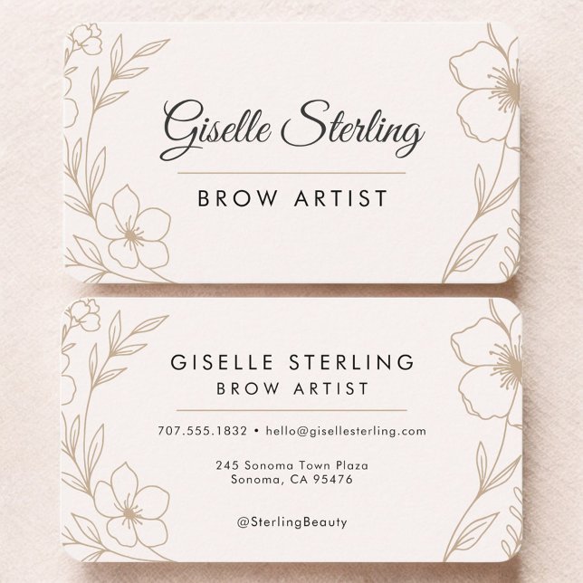 Brow Artist Floral Business Card (Creator Uploaded)