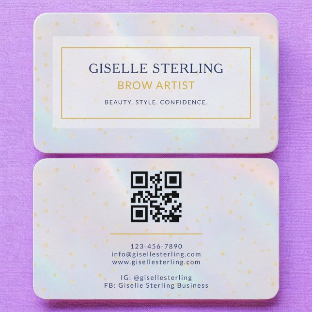 Brow Artist Holographic QR Code Business Card (Creator Uploaded)