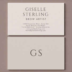 Brow Artist Minimalist Luxury Neutral Modern Business Card