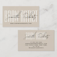 Brow artist modern typography script beige
