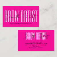Brow artist modern typography script neon pink