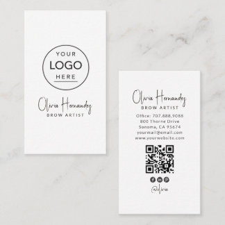 Brow Artist Round Logo QR Code Social Media Business Card