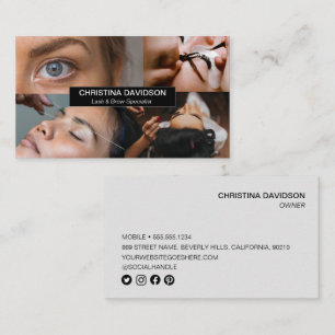 Brow Beauty Salon Chic Custom Photos Business Card