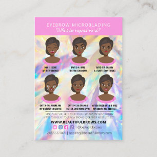 Brow Microblading Aftercare Crystal Holographic Bu Business Card