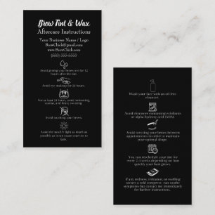 Brow Tint & Wax Aftercare Instructions Business Card