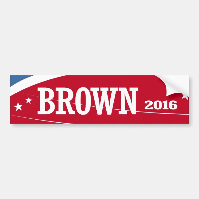 BROWN 2016 BUMPER STICKER (Front)