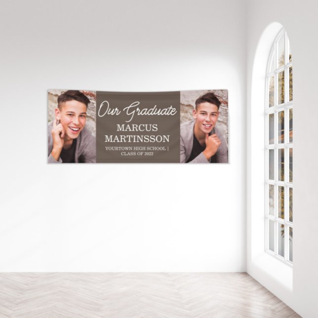 Brown 2 Photo Modern Our Graduate Graduation   Banner (Creator Uploaded)