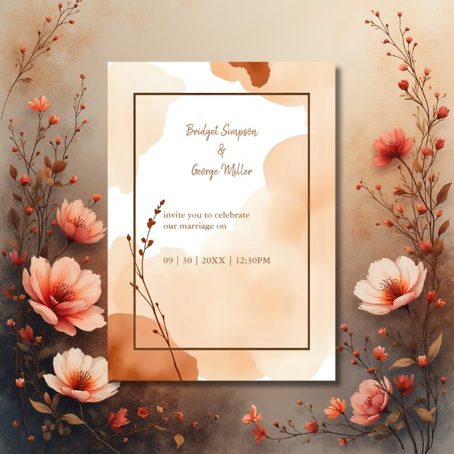 brown abstract boho minimal floral wedding (Creator Uploaded)